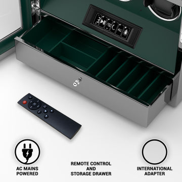 2026 IQ+ Serie - Patentierter, Intelligenter 9 Slot Uhrenbeweger | mit Tastensperre | Extra Standfläche für Schmuck | Schublade für weiteren Stauraum | LCD Touch Display | in Grün