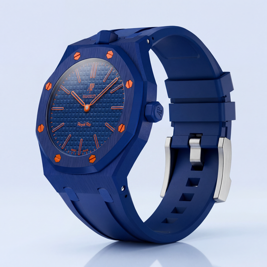 Royal Pop Hybrid Strap — Amber Blue | TPU Strap x Ceramic Case | Band for Swatch × AP Royal Pop (Copy) - Swatch x AP Royal Pop Strap - Default Title