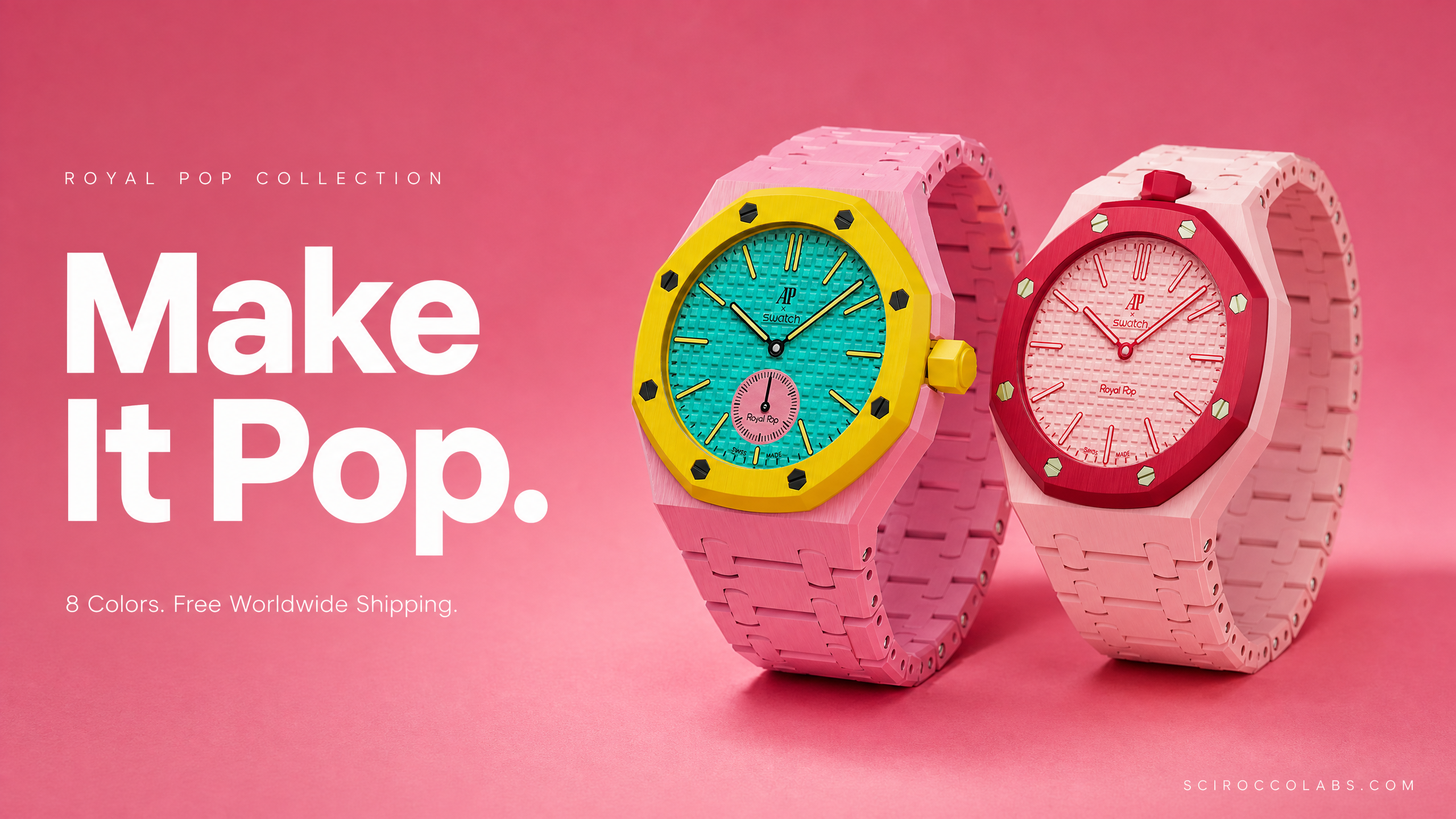 Royal Pop Ceramica Strap — Raspberry Pink | Bioceramic Band for Swatch × AP Royal Pop - Swatch x AP Royal Pop Strap - Default Title