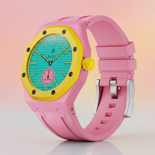 Royal Pop Hybrid Strap — Rose Quartz | Ceramic-TPU Band for Swatch × AP Royal Pop - Swatch x AP Royal Pop Strap - Default Title