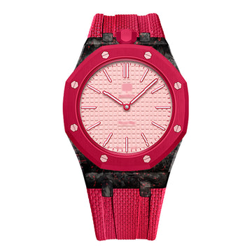 Royal Pop Fluorine Strap — Carnival Red 12PM | Fluorine Strap × Carbon fiber Case | Band for Swatch × AP Royal Pop