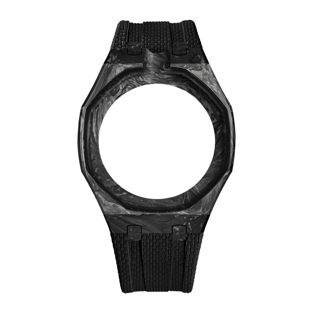 Royal Pop Fluorine Strap — Forest Green 12 PM | Fluorine Strap × Carbon Fiber Case | Band for Swatch × AP Royal Pop