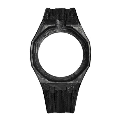 Royal Pop Fluorine Strap — Forest Green 12 PM | Fluorine Strap × Carbon Fiber Case | Band for Swatch × AP Royal Pop