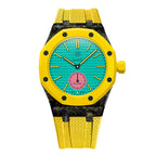 Royal Pop Fluorine Strap — Sunburst Yellow 3PM | Fluorine Strap × Carbon Fiber Case | Band for Swatch × AP Royal Pop
