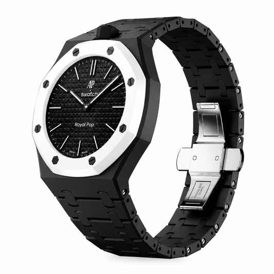 Royal Pop Strap — Carbon Black | Bioceramic Band for Swatch × AP Royal Pop