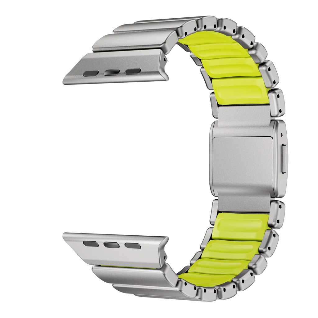 Magnetic Titanium Rubber Watch Strap for Apple Watch