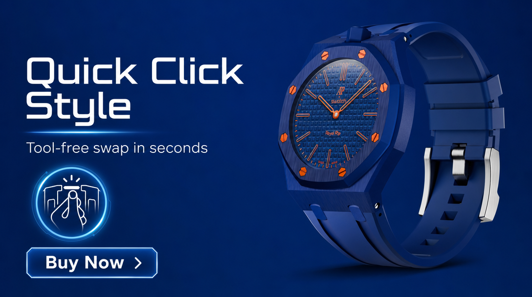 Royal Pop Hybrid Strap — Amber Blue | TPU Strap x Ceramic Case | Band for Swatch × AP Royal Pop (Copy) - Swatch x AP Royal Pop Strap - Default Title