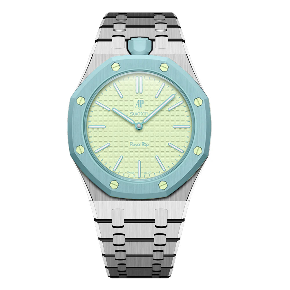 Royal Pop Stainless Steel Strap — Crown at 12 | Swatch × AP Compatible - Swatch x AP Royal Pop Strap - Default Title