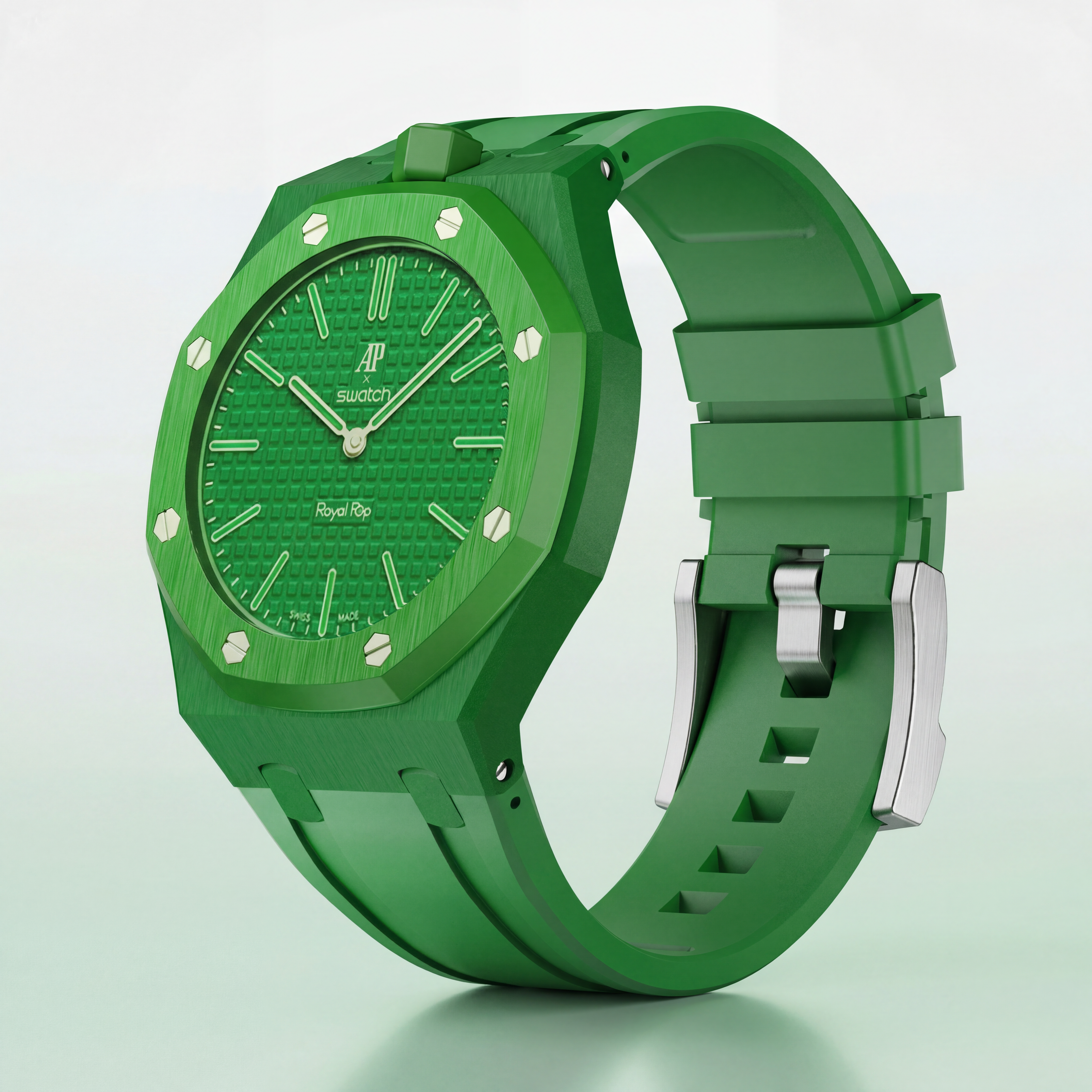 Royal Pop Hybrid Strap — Malachite | Ceramic-TPU Band for Swatch × AP Royal Pop - Swatch x AP Royal Pop Strap - Default Title