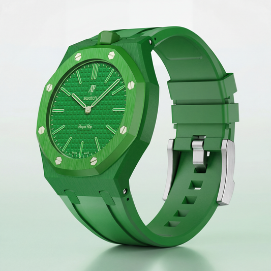 Royal Pop Hybrid Strap — Malachite | Ceramic-TPU Band for Swatch × AP Royal Pop - Swatch x AP Royal Pop Strap - Default Title