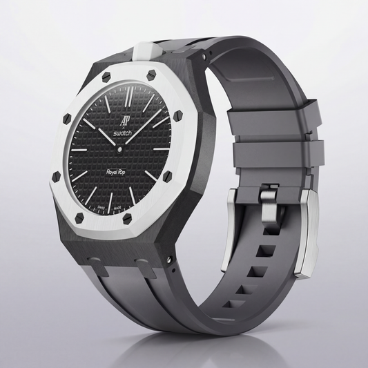 Royal Pop Hybrid Strap — Onyx | Ceramic-TPU Band for Swatch × AP Royal Pop - Swatch x AP Royal Pop Strap - Default Title