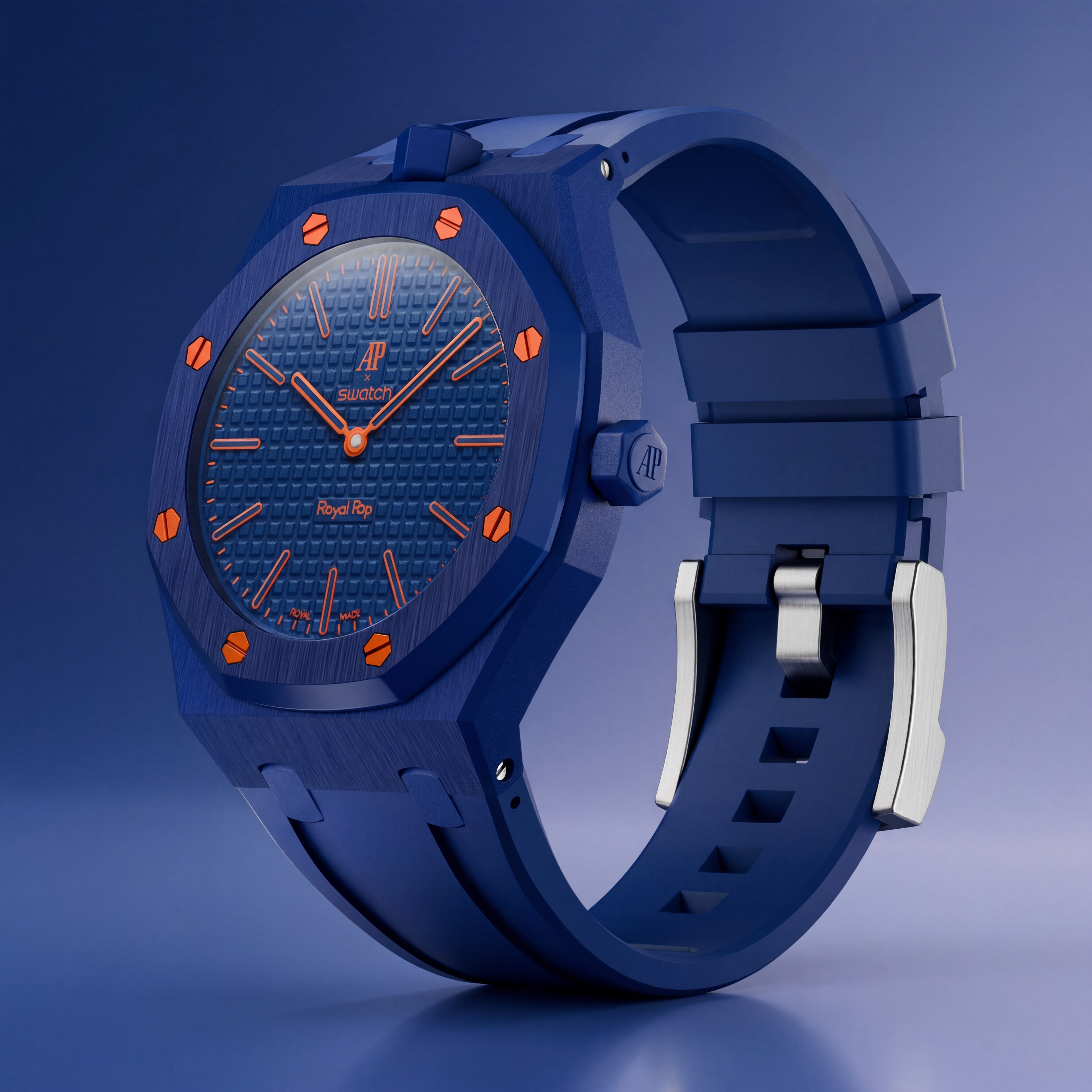 Royal Pop Hybrid Strap — Amber Blue | TPU Strap x Ceramic Case | Band for Swatch × AP Royal Pop (Copy) - Swatch x AP Royal Pop Strap - Default Title