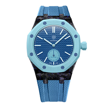 Royal Pop Fluorine Strap — Baby Blue 3PM | Fluorine Strap × Carbon Fiber Case | Band for Swatch × AP Royal Pop