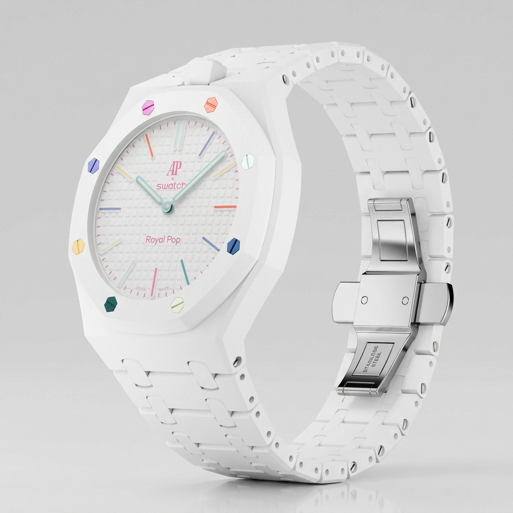 Royal Pop Ceramica Strap — Pearl White | Bioceramic Band for Swatch × AP Royal Pop - Swatch x AP Royal Pop Strap - Default Title