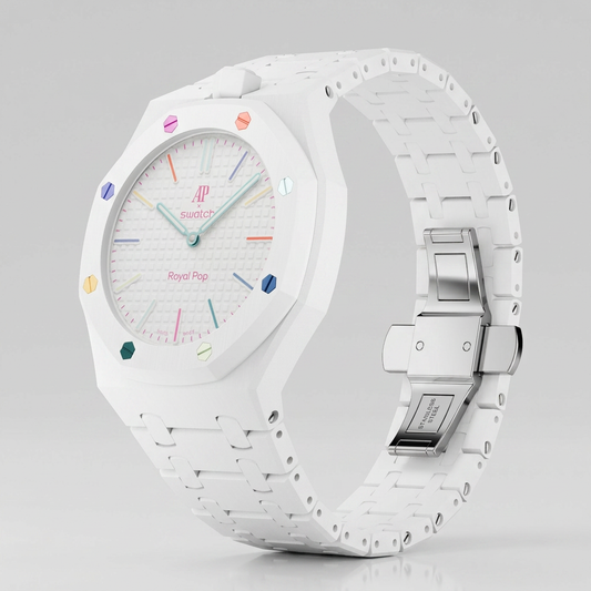 Royal Pop Ceramica Strap — Pearl White | Bioceramic Band for Swatch × AP Royal Pop - Swatch x AP Royal Pop Strap - Default Title