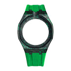 Royal Pop Fluorine Strap — Forest Green 12 PM | Fluorine Strap × Carbon Fiber Case | Band for Swatch × AP Royal Pop