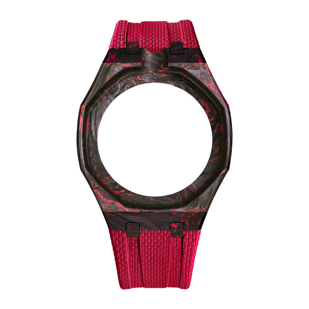 Royal Pop Fluorine Strap — Forest Green 12 PM | Fluorine Strap × Carbon Fiber Case | Band for Swatch × AP Royal Pop