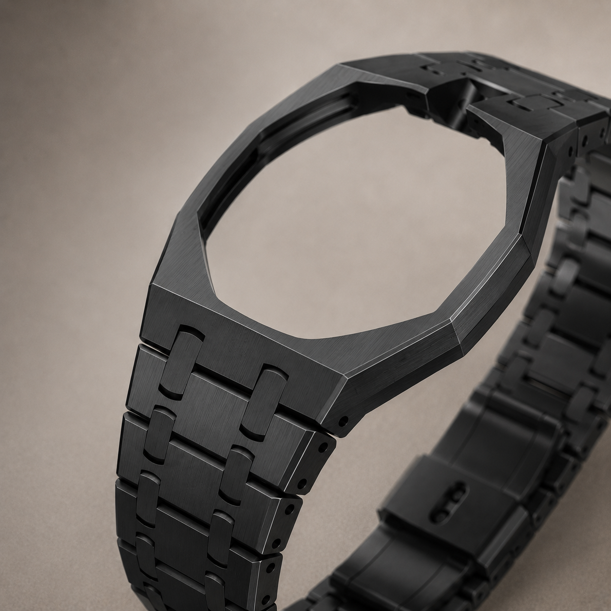 Royal Pop Black Stainless Steel Strap — Crown at 12 | Swatch × AP Compatible - Swatch x AP Royal Pop Strap - Default Title