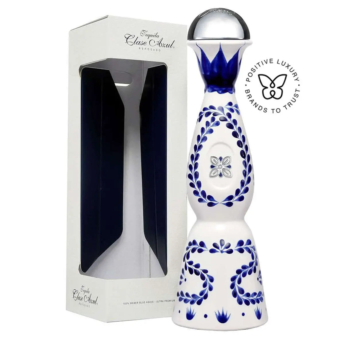 Clase Azul Reposado Tequila 0.7L – 100% Agave - 40% Vol. - verzierte Premium Keramikflasche - Swatch x AP Royal Pop Strap - Default Title