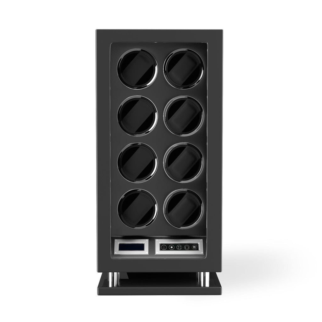 Genius Serie - 8 Slot Uhrenbeweger | mit integrierter Fingerabdruck-Sperre | Smart LCD Touch-Screen | in Schwarz - Swatch x AP Royal Pop Strap - Default Title