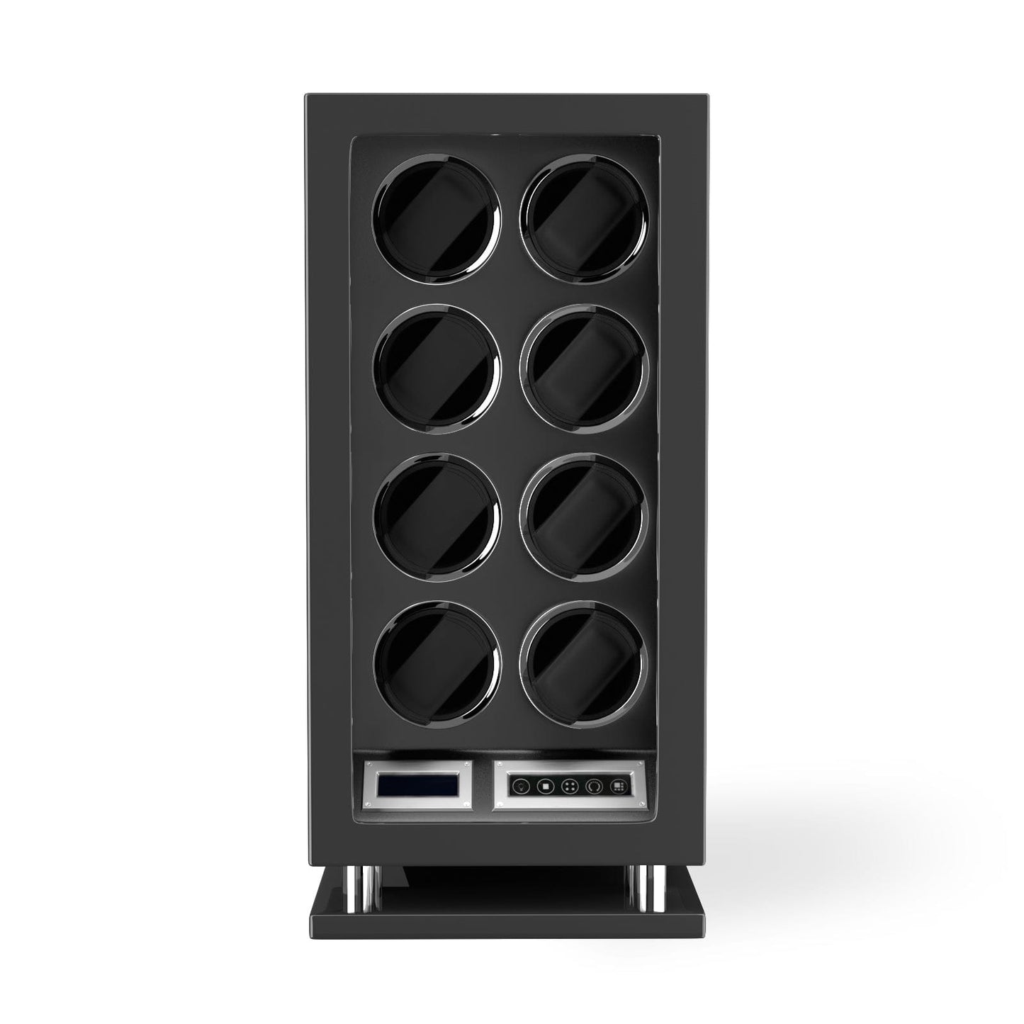 Genius Serie - 8 Slot Uhrenbeweger | mit integrierter Fingerabdruck-Sperre | Smart LCD Touch-Screen | in Schwarz - Swatch x AP Royal Pop Strap - Default Title